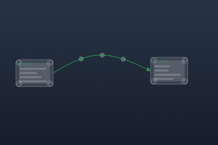 Abstract illustration of data moving between two systems