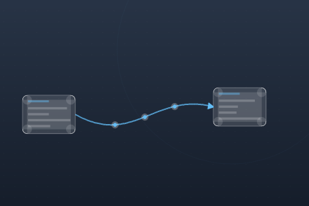 Abstract illustration of data moving between two systems
