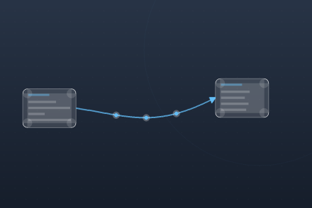 Abstract illustration of data moving between two systems